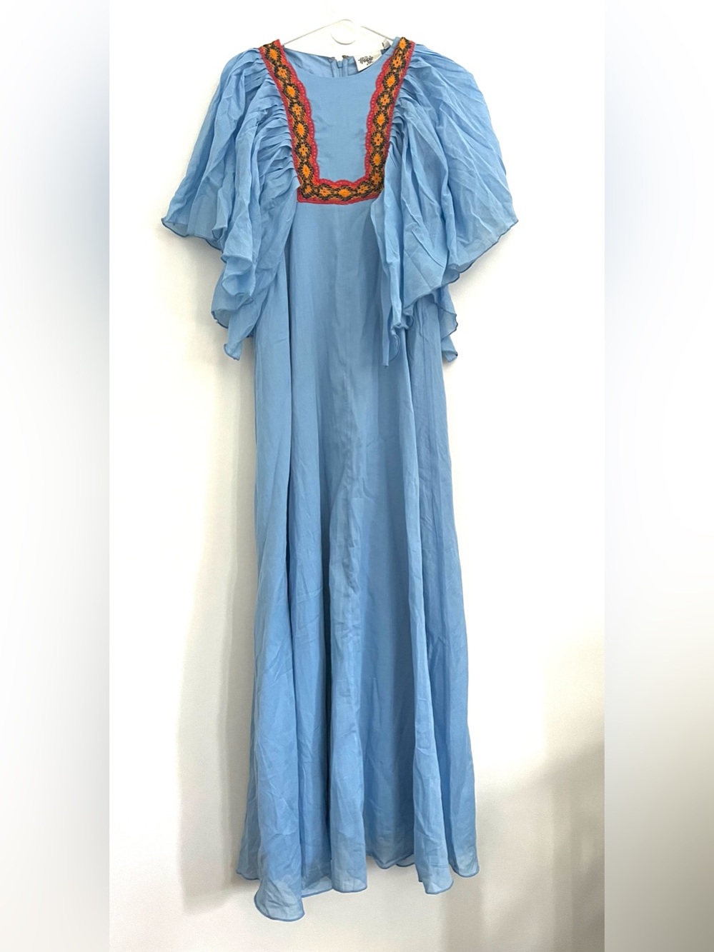 The Hippie Shake Bluebird Sky Blue Trimmed Maxi Dress UK 8/US4